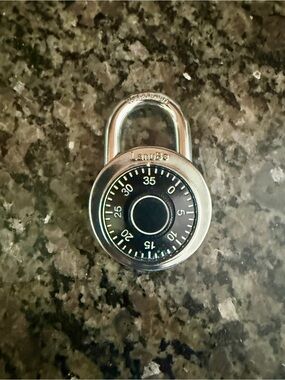 Set of 5 Lanube 2 Inch Combination Dial Padlock - Silver with Black Dial.